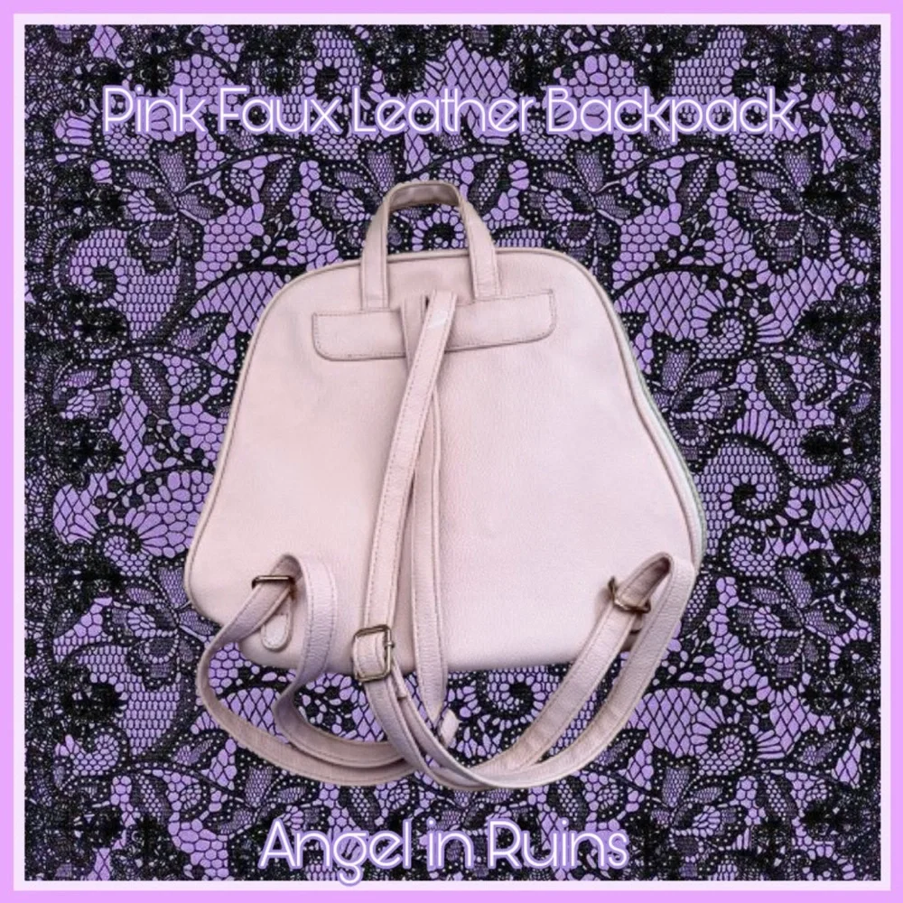 Pink Faux Leather Mini Backpack - Picture 3 of 3